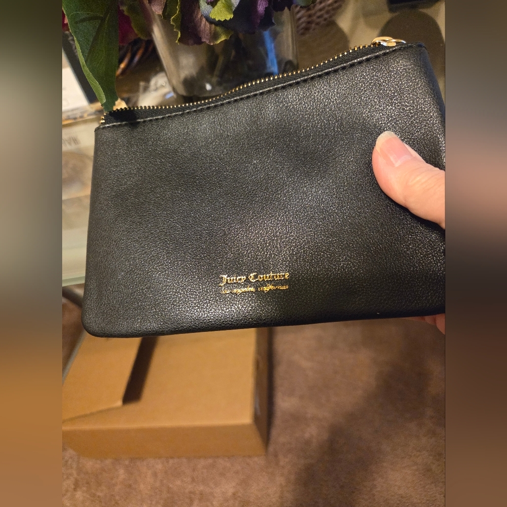 Juicy Couture Black Wristlet with Gold Logo Like New